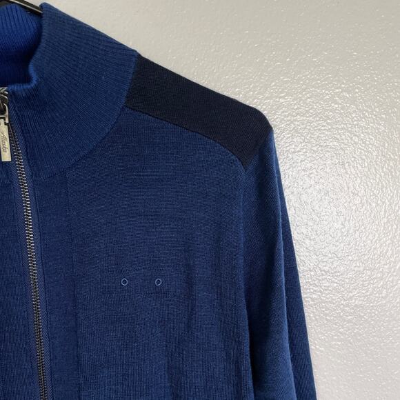 Alaska by Luly Yang Sweater Jacket Small Blue Full Zip Knit Airlines *Holes - Picture 4 of 12